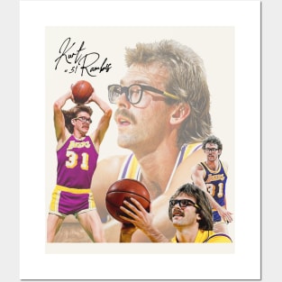 Kurt Rambis Vintage Style Basketball Posters and Art